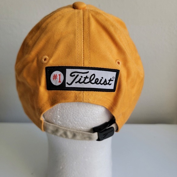 Titleist FootJoy FJ‎ Golf Strapback Hat Cap Logo Yellow Blue Adjustable Men - Picture 4 of 9